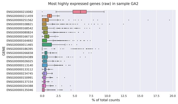 Highest expressed genes (filtered)