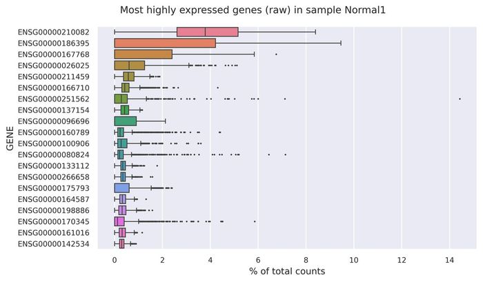 Highest expressed genes (filtered)