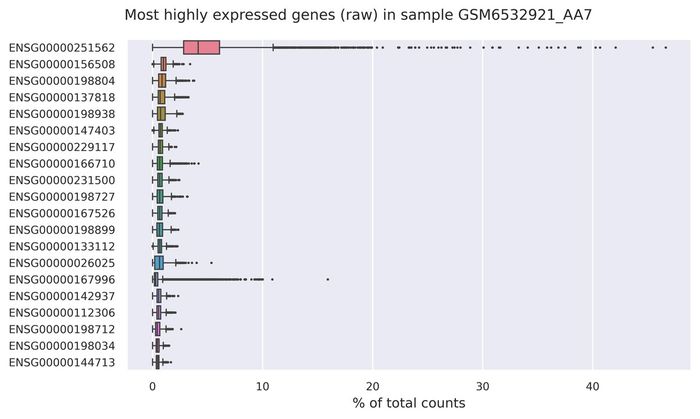 Highest expressed genes (filtered)